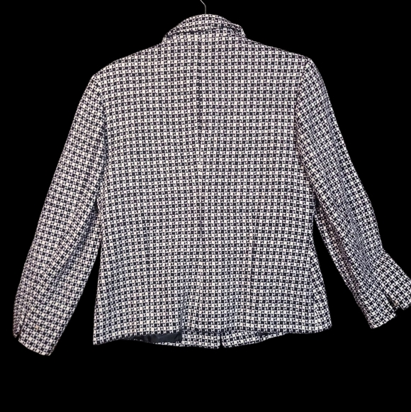 Talbots 100% Wool Black And White Blazer Size 8 Petite - Picture 3 of 4